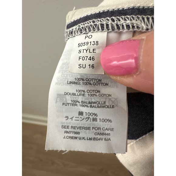 Crewcuts Girls Striped Cotton Dress Size 14 Blue Cream Cutout Back - Picture 4 of 4